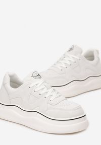 Born2be - Białe Sneakersy Letisa. Kolor: biały. Materiał: materiał. Szerokość cholewki: normalna #4