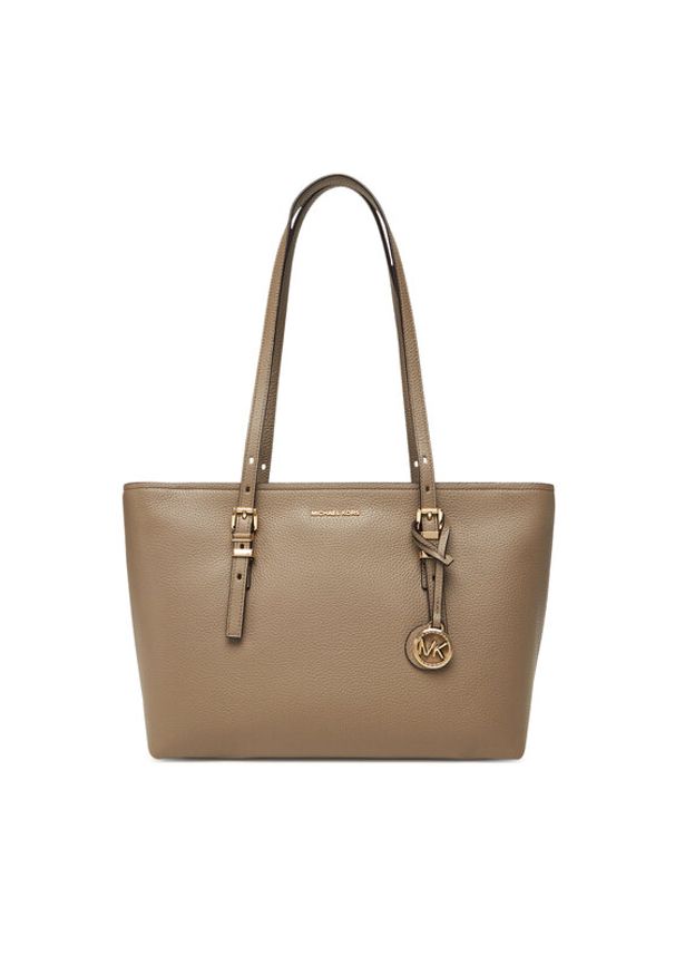 MICHAEL Michael Kors Torebka Quinn 30T5GQNT2L Beżowy. Kolor: beżowy. Materiał: skórzane