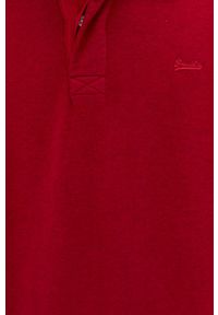 Superdry bluza bawełniana męska kolor czerwony gładka. Kolor: czerwony. Materiał: bawełna. Długość: krótkie. Wzór: gładki