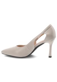 Czółenka damskie Vinceza, cholewka ze skóry ekologicznej o gładkim wykończeniu elegancki fason z wycięciem po boku, szare, 62288. Kolor: szary. Materiał: skóra ekologiczna. Szerokość cholewki: normalna. Wzór: gładki. Styl: elegancki #7