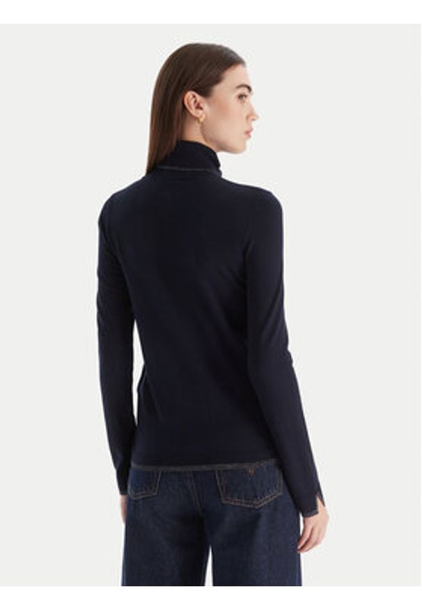 Liu Jo Golf MF5229 MS49I Granatowy Regular Fit. Typ kołnierza: golf. Kolor: niebieski. Materiał: syntetyk