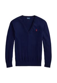 Polo Ralph Lauren Sweter 211972105005 Granatowy Regular Fit. Typ kołnierza: polo. Kolor: niebieski. Materiał: bawełna #3
