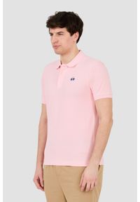 La Martina - LA MARTINA Różowe męskie polo z małym logo, Rozmiar XL. Typ kołnierza: polo. Kolor: różowy #10