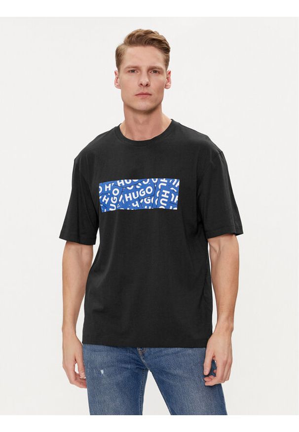 Hugo T-Shirt Nalayo 50515203 Czarny Regular Fit. Kolor: czarny. Materiał: bawełna