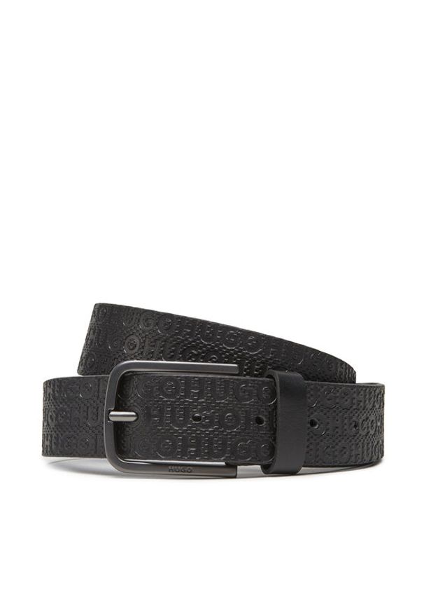 Hugo - HUGO Pasek Męski 50548364 Czarny. Kolor: czarny. Materiał: skóra