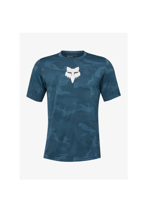 FOX - Koszulka rowerowa męska Fox Ranger Tru Dri SS Jersey. Kolor: niebieski. Materiał: jersey. Sport: kolarstwo