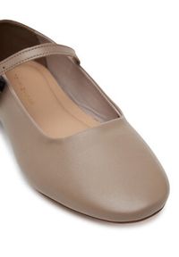 TOMMY HILFIGER - Tommy Hilfiger Baleriny Leather Maryjane Ballerina FW0FW08651 Beżowy. Kolor: beżowy. Materiał: skóra #5