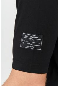 Dolce and Gabbana - DOLCE & GABBANA Czarny męski bawełniany t-shirt, Rozmiar 52. Kolor: czarny. Materiał: bawełna #6