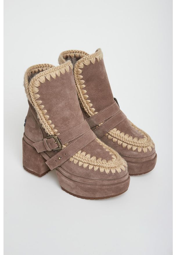 Mou - Botki damskie skórzane MOU. Materiał: skóra