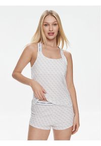 Guess Piżama Carrie O3RX04 KBOE1 Biały Regular Fit. Kolor: biały