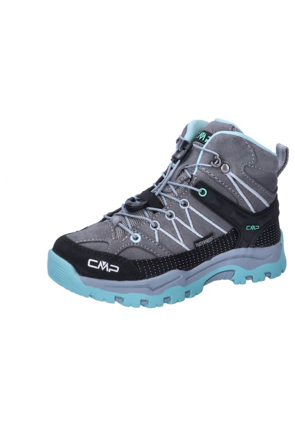 Buty dziecięce CMP Kids Rigel Mid Trekking Shoe WP. Kolor: szary, zielony. Sport: turystyka piesza