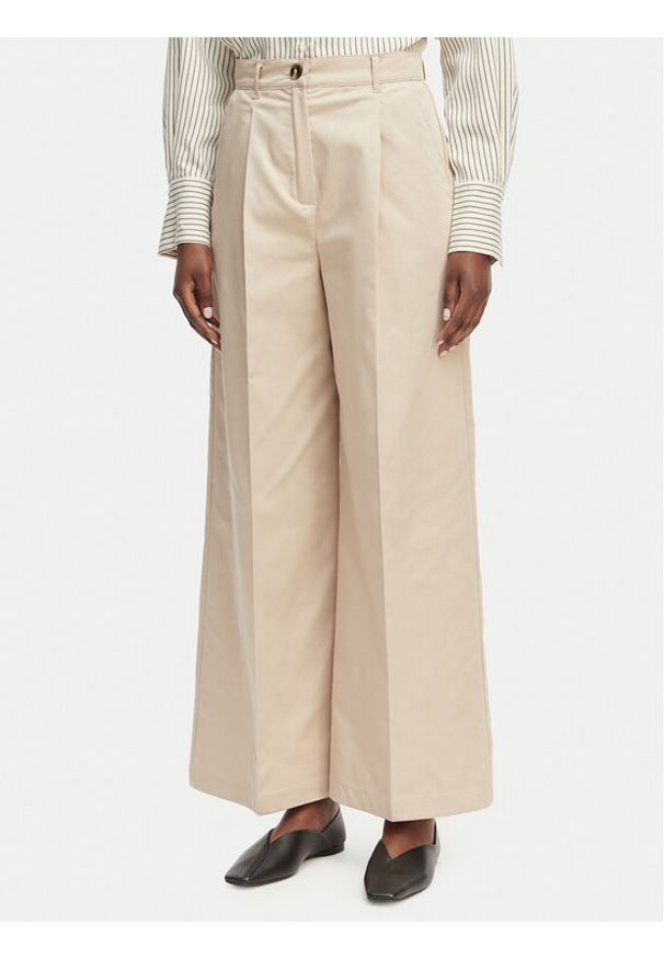 Marella Spodnie palazzo Aceri 2615131071 Beżowy Wide Leg. Kolor: beżowy. Materiał: syntetyk