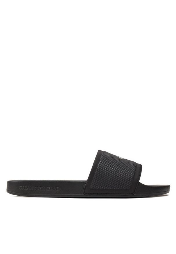 Calvin Klein Jeans Klapki Slide Institutional Metallic YM0YM01018 Czarny. Kolor: czarny