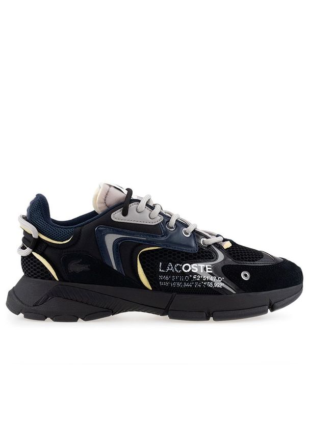 Buty Lacoste L003 Neo 123 1 SMA 745SMA0001-075 - czarne. Zapięcie: sznurówki. Kolor: czarny. Materiał: guma, skóra, materiał, syntetyk, neopren. Szerokość cholewki: normalna