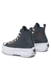 Converse Sneakersy Run Star Hike Platform Metallic & Leather A04183C Czarny. Kolor: czarny. Materiał: skóra. Obcas: na platformie. Sport: bieganie