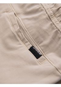 Ombre Clothing - Szorty męskie o luźnym kroju z kieszeniami typu cargo – kremowe V1 - Rozmiar: XL. Okazja: na co dzień. Kolor: kremowy. Materiał: tkanina, dzianina, materiał, bawełna, elastan. Sezon: lato. Styl: klasyczny, casual, elegancki #5