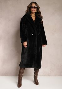 Renee - Czarny Długi Płaszcz Futrzany Nlorre. Kolor: czarny. Materiał: futro. Długość: długie #3