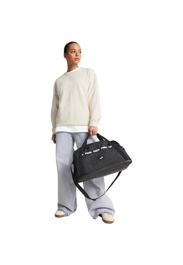 Torba Puma Phase Tape Small Sports Bag Bl 22L. Kolor: czarny. Materiał: poliester, materiał. Sport: fitness