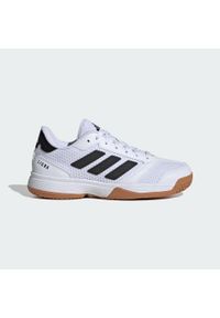 Adidas - Buty Ligra 8 Kids IN. Kolor: biały, wielokolorowy, czarny. Materiał: materiał