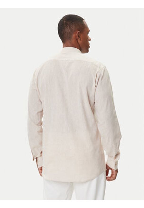 Karl Lagerfeld - KARL LAGERFELD Koszula 605035 552627 Beżowy Regular Fit. Typ kołnierza: dekolt w karo. Kolor: beżowy. Materiał: bawełna
