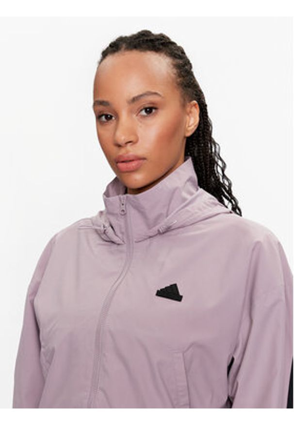 Adidas - adidas Kurtka przejściowa Future Icons 3-Stripes IP1573 Fioletowy Loose Fit. Kolor: fioletowy. Materiał: syntetyk