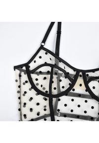Intica - Komplet bielizny z usztywnianym biustonoszem i figami w kropki Ailish. Kolor: czarny. Materiał: materiał. Wzór: kropki #6