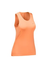 quechua - Koszulka turystyczna bez rękawów - MH500 - damska. Kolor: pomarańczowy. Materiał: elastan, poliamid, poliester, materiał. Długość rękawa: bez rękawów