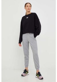 DKNY - Dkny bluza damska kolor czarny gładka. Kolor: czarny. Wzór: gładki