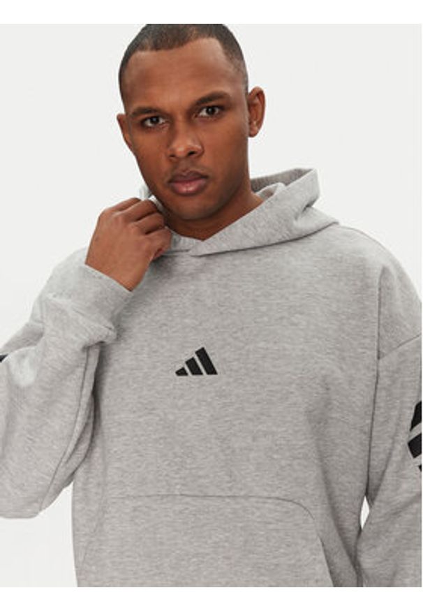 Adidas - adidas Bluza Future Icons 3-Stripes JD4847 Szary Regular Fit. Kolor: szary. Materiał: syntetyk, bawełna