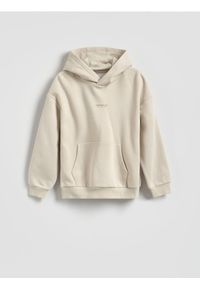Reserved - Bawełniana bluza - kremowy. Kolor: kremowy. Materiał: bawełna #1