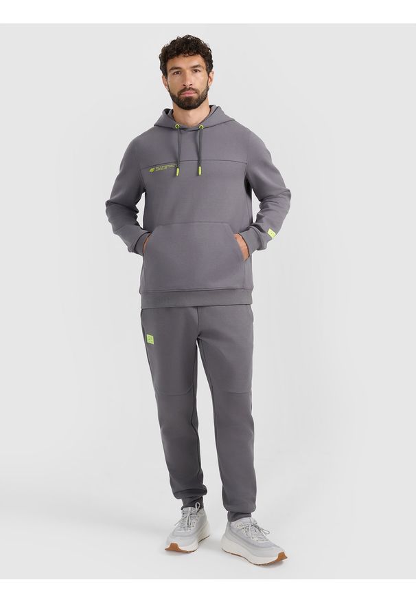 4f - 4F Spodnie dresowe joggery męskie - szare XXL. Kolor: szary. Materiał: dresówka