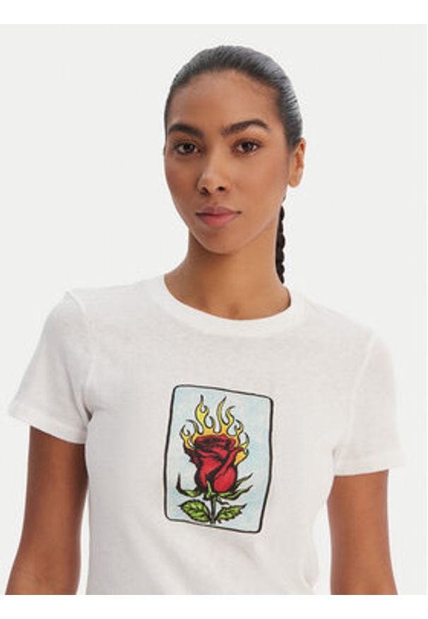 RVCA T-Shirt 23B353502 Biały Regular Fit. Kolor: biały. Materiał: bawełna