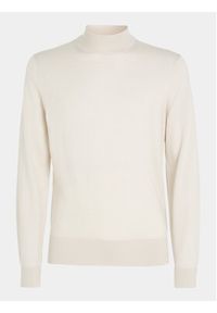 Calvin Klein Sweter Superior K10K110424 Beżowy Regular Fit. Kolor: beżowy. Materiał: wełna #4