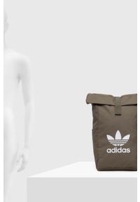 adidas Originals plecak kolor zielony duży z nadrukiem. Kolor: zielony. Materiał: materiał. Wzór: nadruk #4