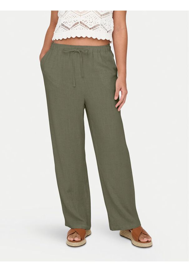 only - ONLY Spodnie materiałowe Siesta 15322263 Zielony Straight Fit. Kolor: zielony. Materiał: wiskoza