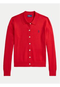 Polo Ralph Lauren Kardigan 211959285002 Czerwony Slim Fit. Typ kołnierza: polo. Kolor: czerwony. Materiał: bawełna #3