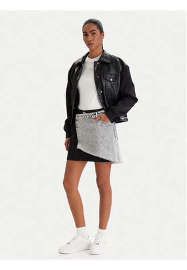 Karl Lagerfeld Jeans Spódnica jeansowa B1W12015 Szary Regular Fit. Kolor: szary. Materiał: bawełna