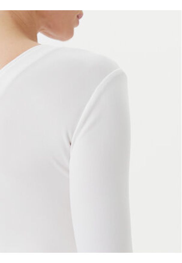 Elisabetta Franchi Body BO-019-51E2-V350 Biały Slim Fit. Kolor: biały. Materiał: wiskoza