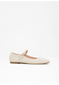 bonprix - Baleriny w stylu Mary Jane. Kolor: beżowy #1
