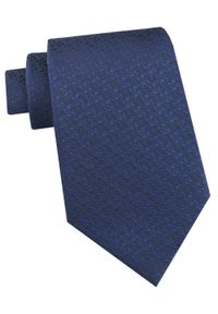 Krawat Męski - Angelo di Monti - Granatowy z Delikatną Fakturą na Materiale. Kolor: niebieski. Materiał: materiał. Styl: elegancki, wizytowy