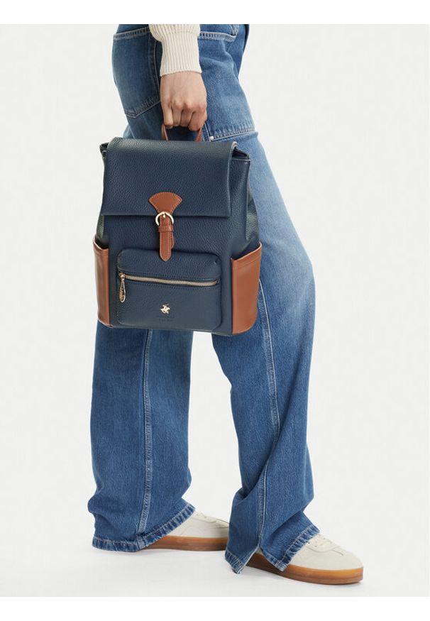 Beverly Hills Polo Club Plecak CEO-BHPC-C-002-08 Granatowy. Kolor: niebieski. Materiał: materiał