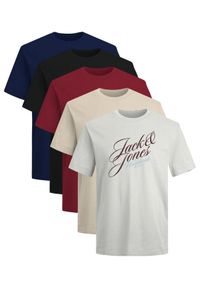 Jack & Jones - Jack&Jones Komplet 5 t-shirtów Inwood 12291656 Kolorowy Regular Fit. Materiał: bawełna. Wzór: kolorowy