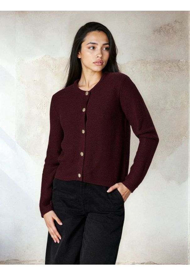 Sinsay - Sweter z ozdobnymi guzikami - czerwony. Kolor: czerwony