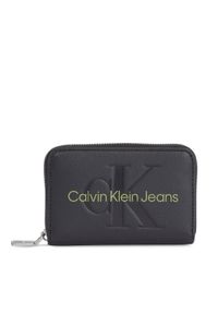Calvin Klein Jeans Mały Portfel Damski Sculpted Med Zip Around Mono K60K607229 Czarny. Kolor: czarny. Materiał: skóra