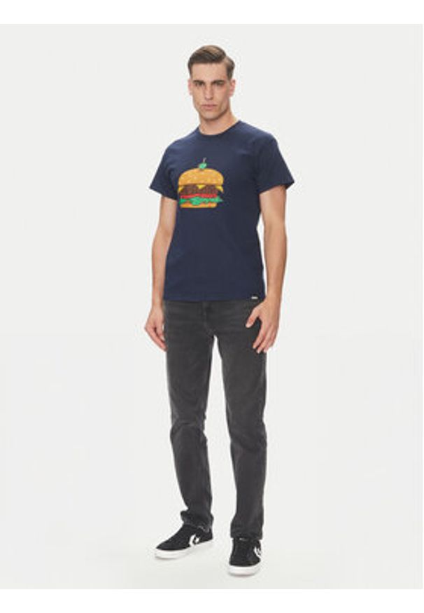 Etnies T-Shirt Burger 4130004128 Granatowy Regular Fit. Kolor: niebieski. Materiał: bawełna