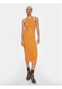 Patrizia Pepe Sukienka koktajlowa 2A2735/K186-R824 Pomarańczowy Slim Fit. Kolor: pomarańczowy. Materiał: wiskoza. Styl: wizytowy #1