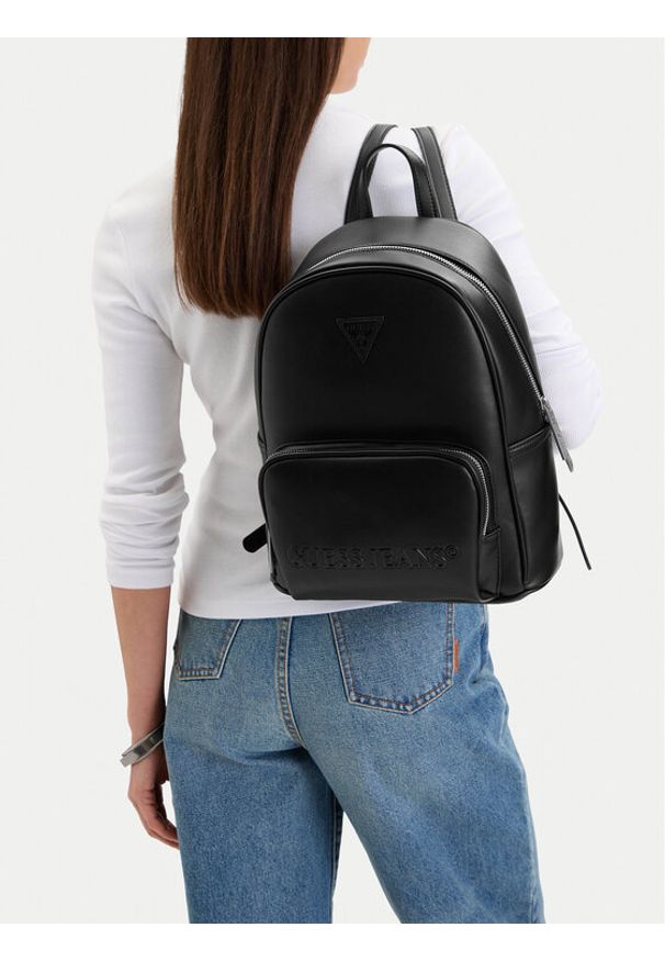 Guess Jeans Plecak CWBEO-GUESS-B-011-09 Czarny. Kolor: czarny. Materiał: materiał