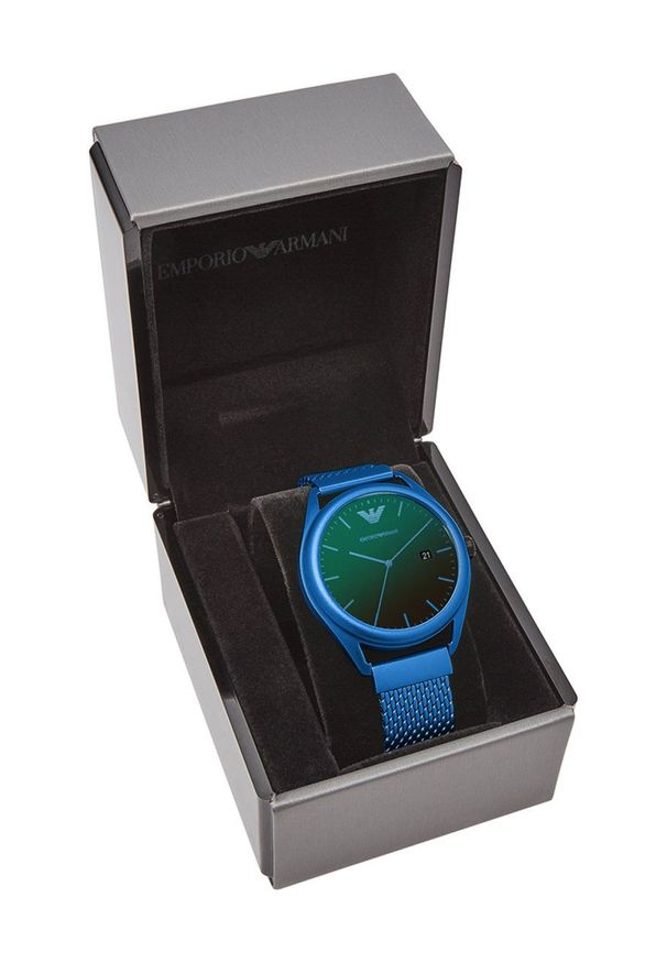 Emporio Armani - Zegarek AR11328. Kolor: niebieski. Materiał: materiał