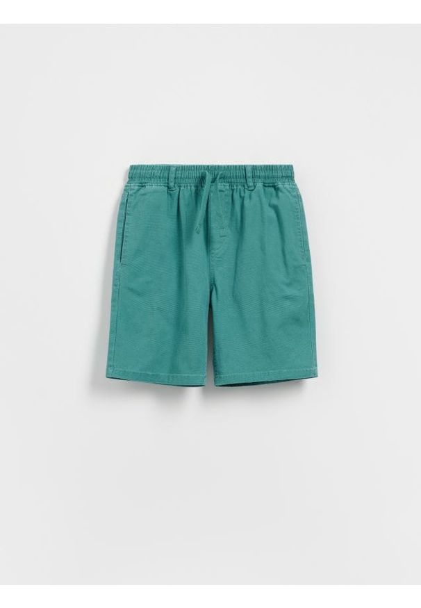 Reserved - Szorty bermudy - turkusowy. Kolor: turkusowy. Materiał: tkanina, bawełna