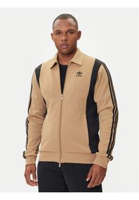 Adidas - adidas Bluza adicolor Panel JY1427 Beżowy Regular Fit. Kolor: beżowy. Materiał: syntetyk